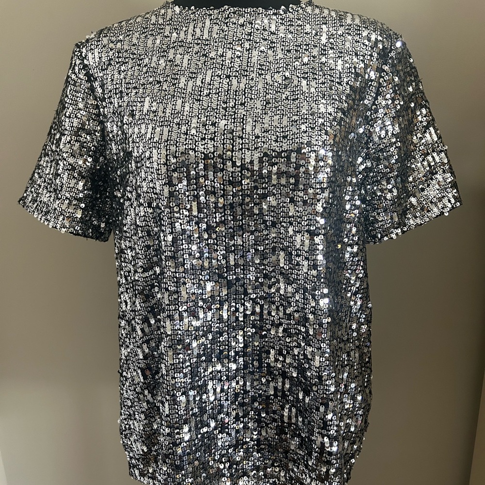 Express Women’s Silver Sequin M Blouse